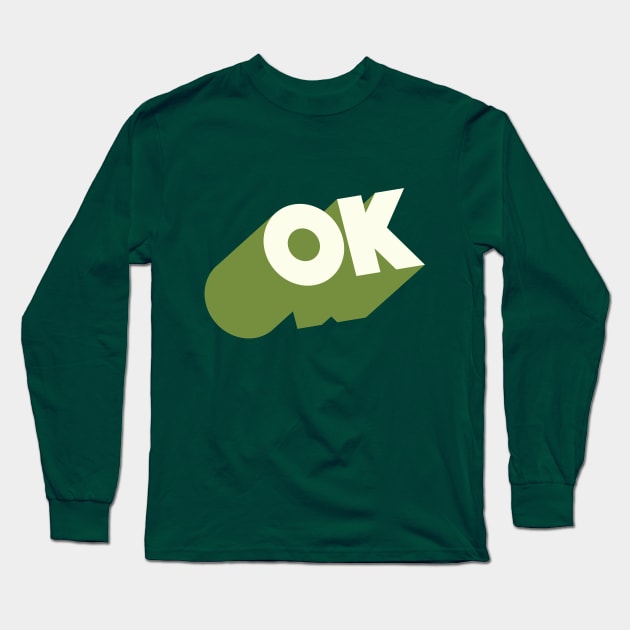 OK //// Ok Logo Blocky Design #2 Long Sleeve T-Shirt by DankFutura